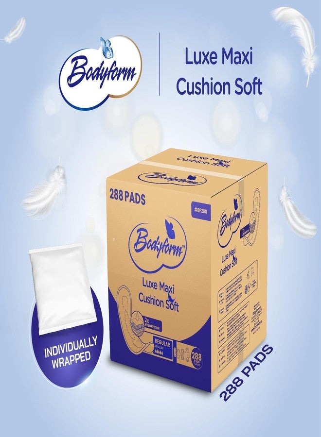 Bodyform Regular Maxi Feminine Pads (Individually Wrapped) Bulk Packaging - 288 Pads with Adhesive Strip (Ideal for Homeless Shelters, Hospitals, Refugee Camps & Institution Donations) #BF288 - Image 2